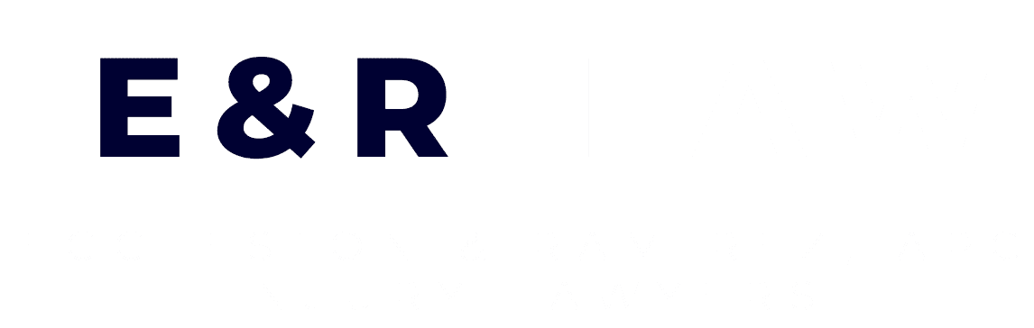 A black and white logo for a law firm.